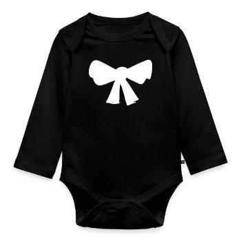 loop symbol fly - Organic Longsleeve Baby Bodysuit - black - Front