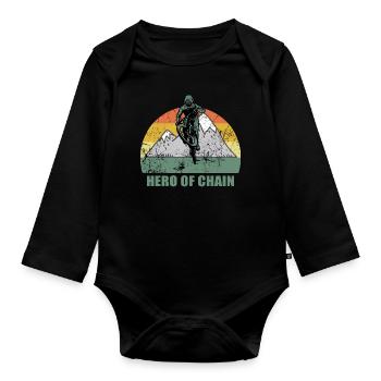 Vélo de montagne Cyclisme Cyclisme Cyclisme - Body Bébé bio manches longues - noir - Devant