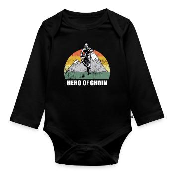 Vélo de montagne Cyclisme Cyclisme Cyclisme - Body Bébé bio manches longues - noir - Devant