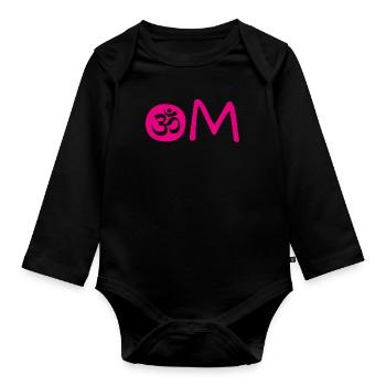 Om Yoga - Baby Bio-Langarm-Body - Schwarz - Vorne