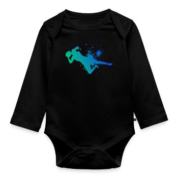 Men's Football Footballer Goalkeeper Football - Organic Longsleeve Baby Bodysuit - black - Front