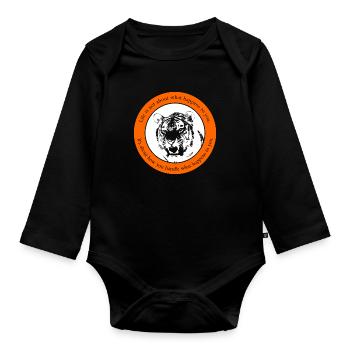 Motivating saying Tiger Mindset Inspiration - Organic Longsleeve Baby Bodysuit - black - Front