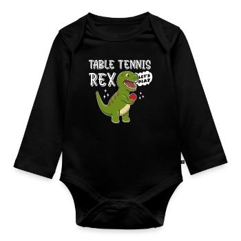 Table Tennis T-Rex - Organic Longsleeve Baby Bodysuit - black - Front