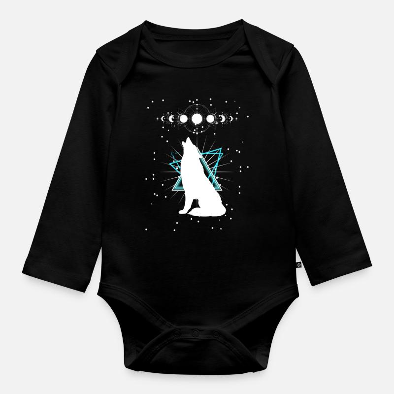 Étoiles Loup - Body Bébé bio manches longues - noir