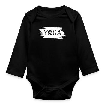 Yoga Om - Baby Bio-Langarm-Body - Schwarz - Vorne