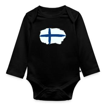 Finlande Scandinavie - Body Bébé bio manches longues - noir - Devant