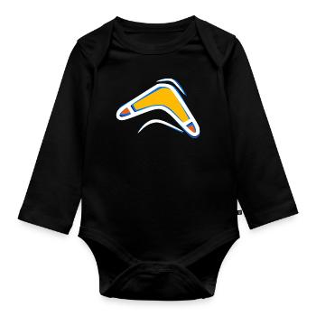 Boomerang - Organic Longsleeve Baby Bodysuit - black - Front