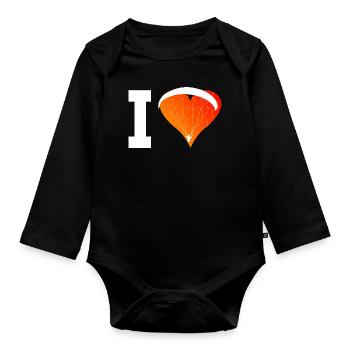 Paragliding Men's Paragliding Paragliding Paragliding - Organic Longsleeve Baby Bodysuit - black - Front
