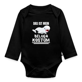 Beluga Wal Kostüm Ozean Tier Geschenk Beluga - Baby Bio-Langarm-Body - Schwarz - Vorne
