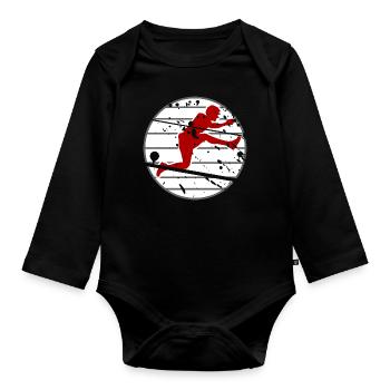 Running Courir Temps Libre Cadeau Coureur - Body Bébé bio manches longues - noir - Devant