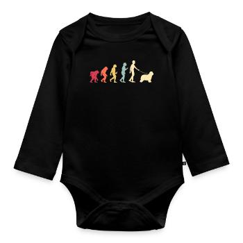 Bearded Collie - Baby Bio-Langarm-Body - Schwarz - Vorne