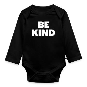 Sei freundlich - Christliche Zitate - Baby Bio-Langarm-Body - Schwarz - Vorne