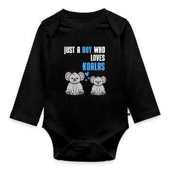 Animal Lovers Australia Animal Boys Cadeau Koala - Body Bébé bio manches longues - noir - Devant