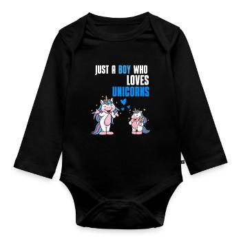 Magical Creature Boy Gift Fantasy Unicorn - Organic Longsleeve Baby Bodysuit - black - Front