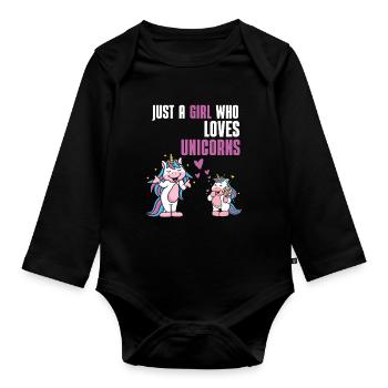 Magical Creature Girl Gift Fantasy Unicorn - Organic Longsleeve Baby Bodysuit - black - Front