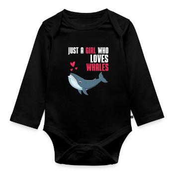 Killer Whale Ocean Animal Girl Gift Whale - Organic Longsleeve Baby Bodysuit - black - Front