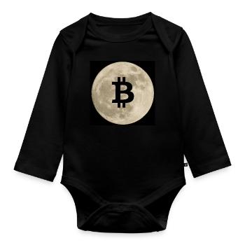 Bitcoin à la Lune - Body Bébé bio manches longues - noir - Devant