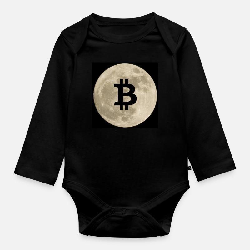 Bitcoin à la Lune - Body Bébé bio manches longues - noir