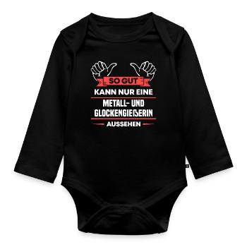 Metall- und Glockengießerin Design für Handwerker - Baby Bio-Langarm-Body - Schwarz - Vorne
