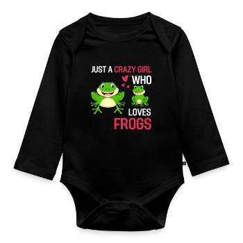 Toads Amphibians Animal Girl Gift Frog - Organic Longsleeve Baby Bodysuit - black - Front