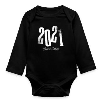 2021 Année de naissance Anniversaire Année de naissance - Body Bébé bio manches longues - noir - Devant