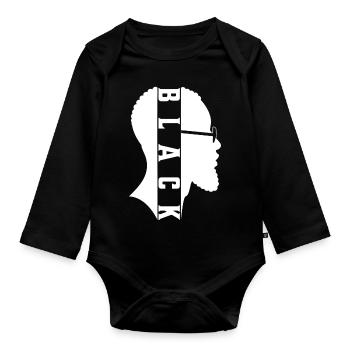 Mois de l’histoire des Noirs Design vintage - Body Bébé bio manches longues - noir - Devant
