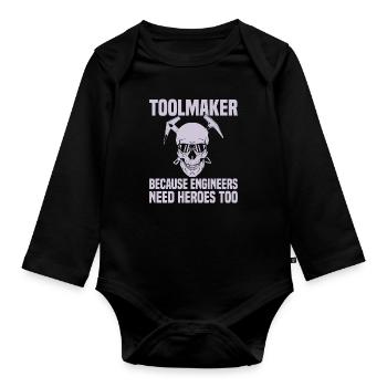 Mécanicien de découpe de fraiseuse CNC - Body Bébé bio manches longues - noir - Devant