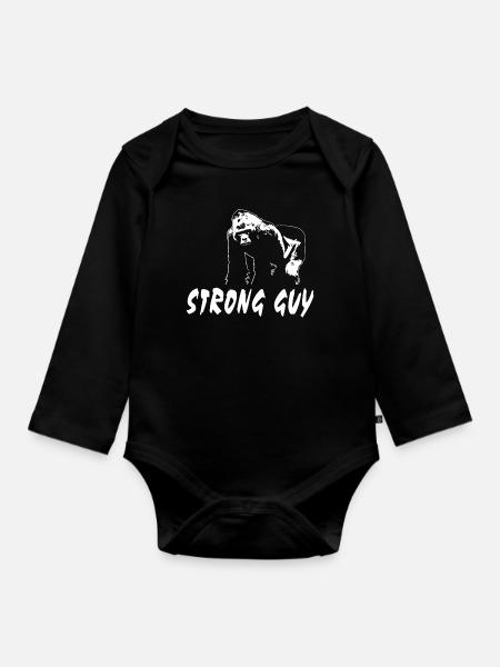 Gorilla - Affe - Langærmet babybody, økologisk bomuld - sort