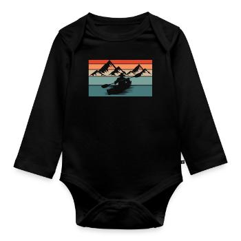 Kayak Water Sports - Organic Longsleeve Baby Bodysuit - black - Front