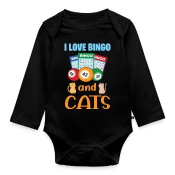 Jeu de cartes de bingo Grand-mère Joueur de bingo Cartes de bingo - Body Bébé bio manches longues - noir - Devant