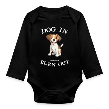 Bureau de chien Chien Propriétaire de chien Chiot Travail de travail - Body Bébé bio manches longues - noir - Devant