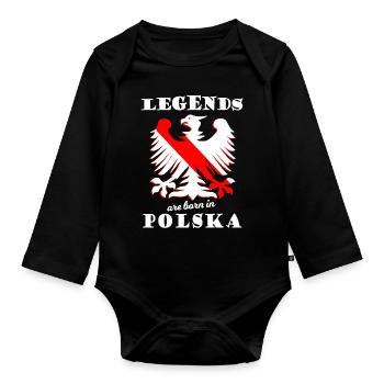Les légendes de la Pologne - Body Bébé bio manches longues - noir - Devant