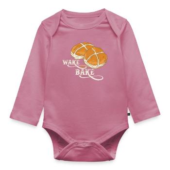 Wake And Bake Baking Lover - Body Bébé bio manches longues - mauve - Devant