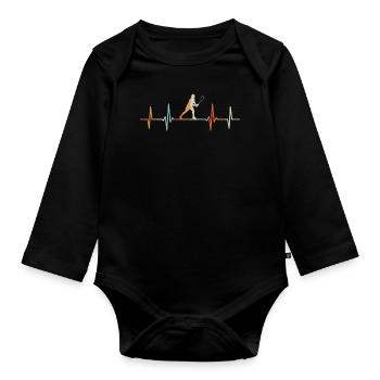 badminton heartbeat badminton sport - Body Bébé bio manches longues - noir - Devant