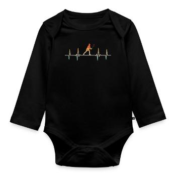 badminton heartbeat badminton sport - Body Bébé bio manches longues - noir - Devant