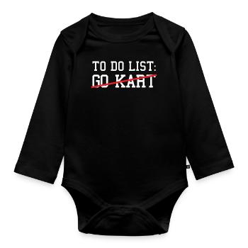Sport To Do List Go Kart - Organic Longsleeve Baby Bodysuit - black - Front