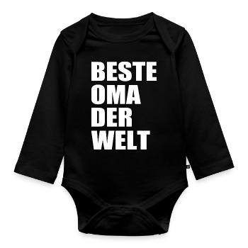 Beste oma der welt - Baby Bio-Langarm-Body - Schwarz - Vorne