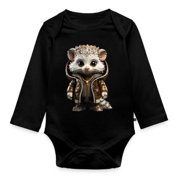 Mister Spike - Baby Bio-Langarm-Body - Schwarz - Vorne