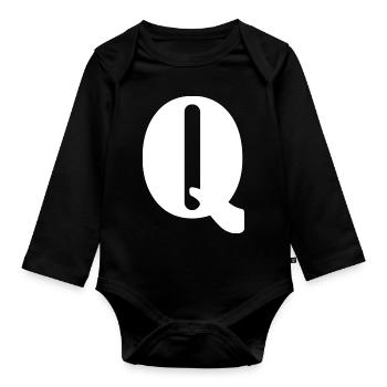 Q - Organic Longsleeve Baby Bodysuit - black - Front