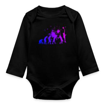 Paddle Tennis Paddle Women's Paddle Court Paddle Tennis - Organic Longsleeve Baby Bodysuit - black - Front