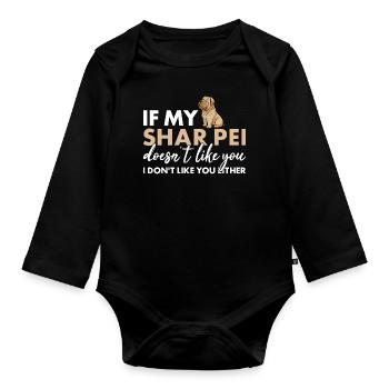 Si mon Shar Pei ne t’aime pas - Body Bébé bio manches longues - noir - Devant