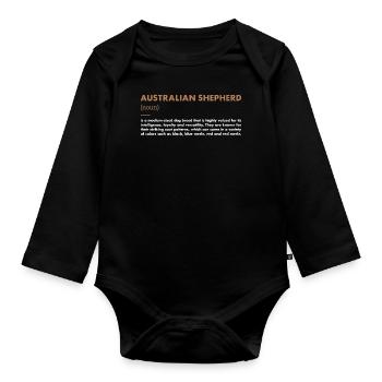 Dog Aussie Definition - Organic Longsleeve Baby Bodysuit - black - Front
