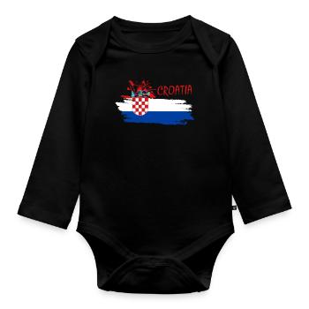 Kroatien - Baby Bio-Langarm-Body - Schwarz - Vorne