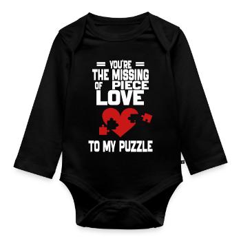 Valentine's Day 2024 Quotes Lovers Day Gift - Body Bébé bio manches longues - noir - Devant