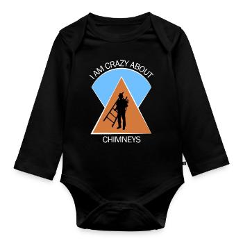 Chimney sweep chimney sweep - Organic Longsleeve Baby Bodysuit - black - Front