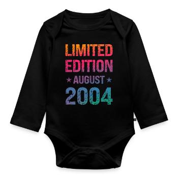 Limited Edition Birthday Party Vintage 2004 - Organic Longsleeve Baby Bodysuit - black - Front