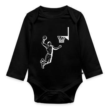 Basketball - Organic Longsleeve Baby Bodysuit - black - Front