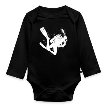 Plongée Plongée Plongée Plongeur Plongée libre Hommes - Body Bébé bio manches longues - noir - Devant