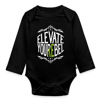 Elevate Your Rebel - Release Your Inner Child - Organic Longsleeve Baby Bodysuit - black - Front