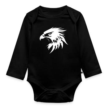 Eagle - Organic Longsleeve Baby Bodysuit - black - Front